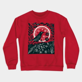 Lino Cut Blackbird Crewneck Sweatshirt